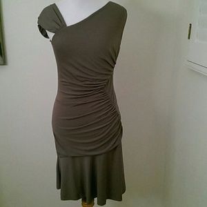 My Tribe taupe asymmetric dress size S